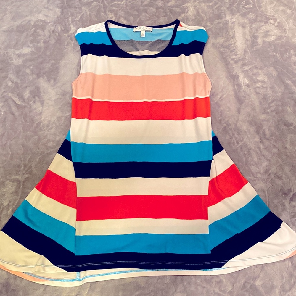 😎Fun flared striped tank size small